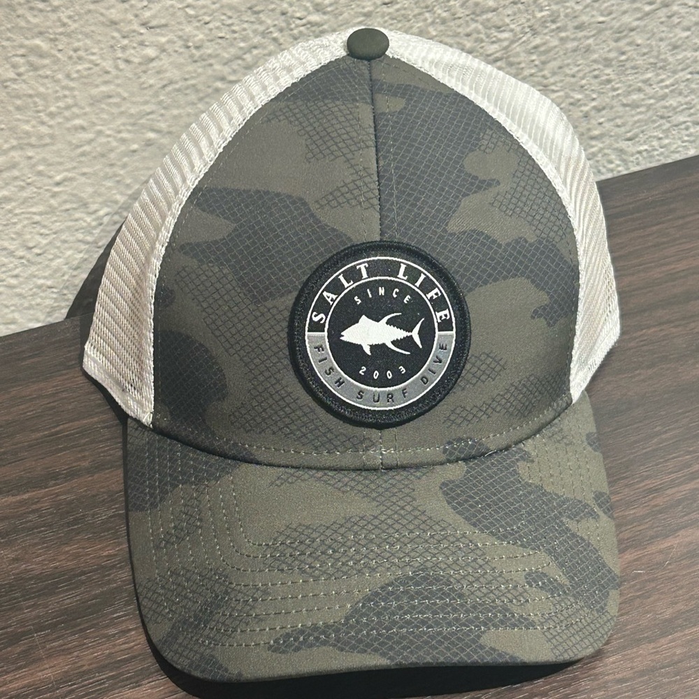 Salt Life Green and White Trucker Hat